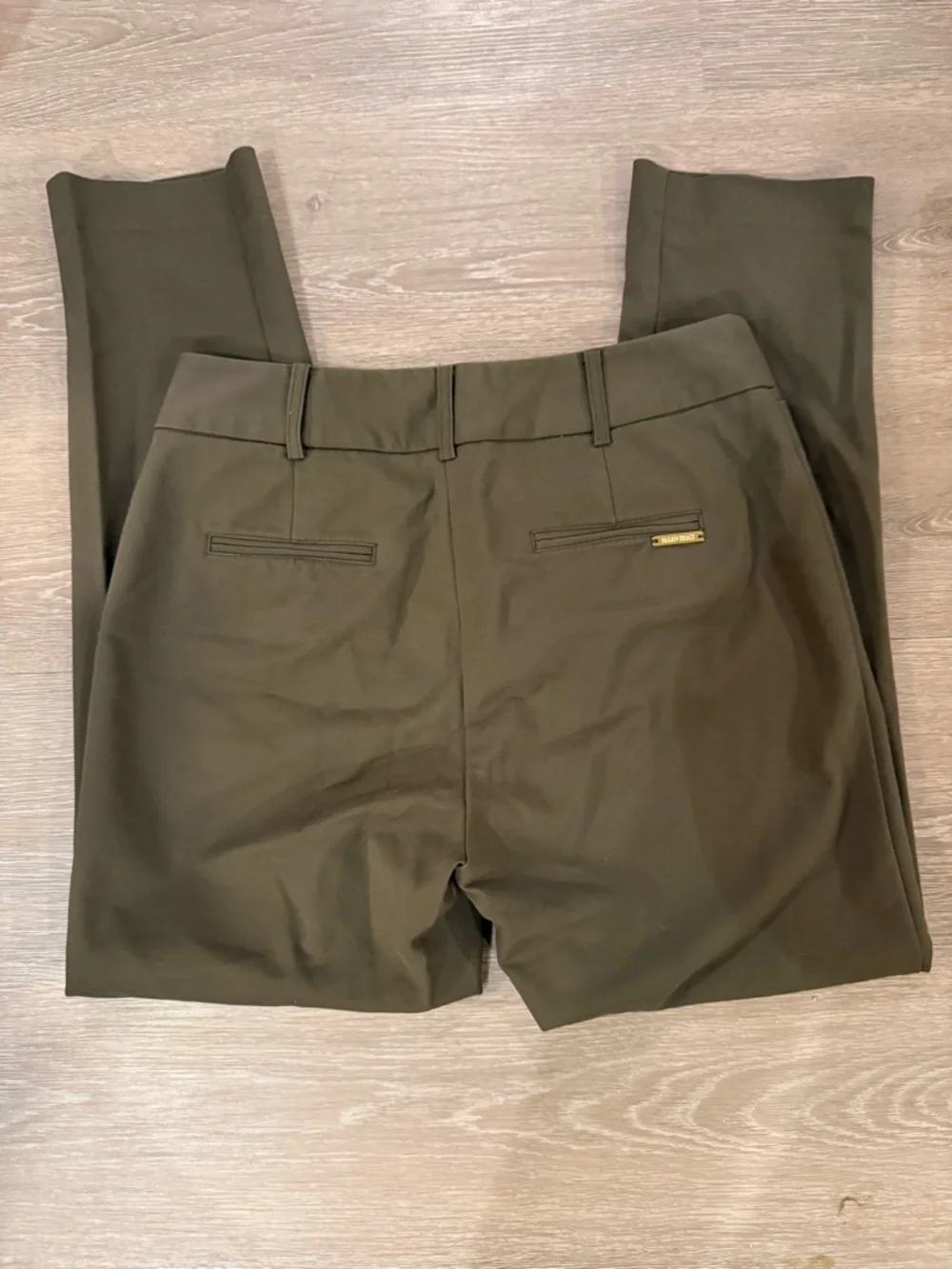 Ellen Tracy Olive Slim Ankle Pants Size 4 Tailored Career Stretch - Picture 5 of 9